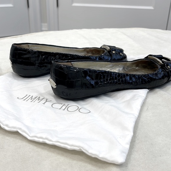 Jimmy Choo Size 36.5 black patent ballet shoes - Picture 3 of 6